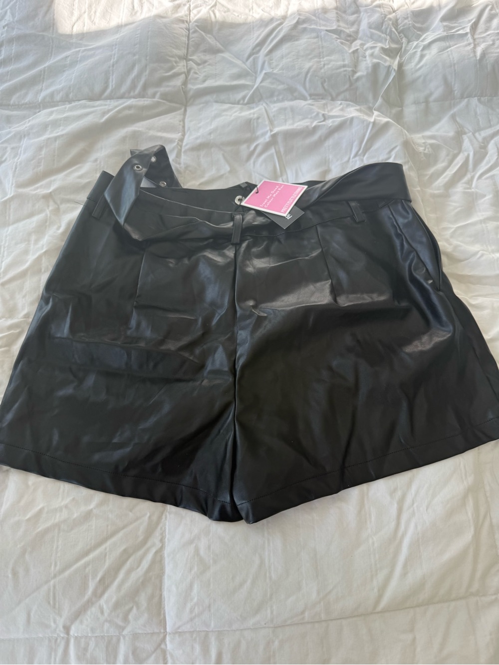 PrettyLittleThing faux leather shorts